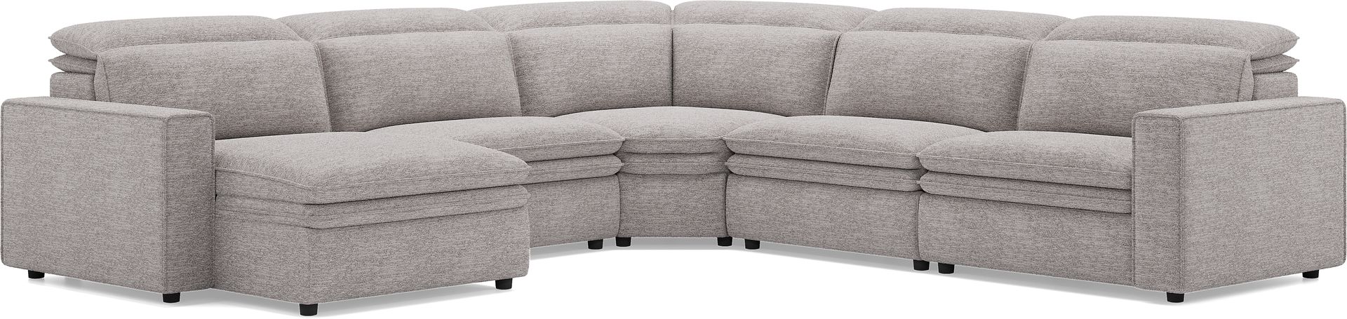 Salvator Street Gray 5 Pc Dual Power Reclining Sectional - Image 3
