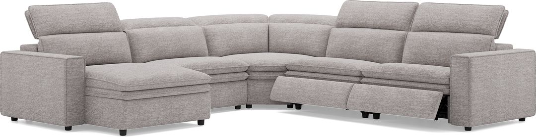 Salvator Street Gray 5 Pc Dual Power Reclining Sectional