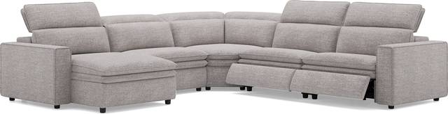 Salvator Street Gray 5 Pc Dual Power Reclining Sectional - Thumbnail - Image 1