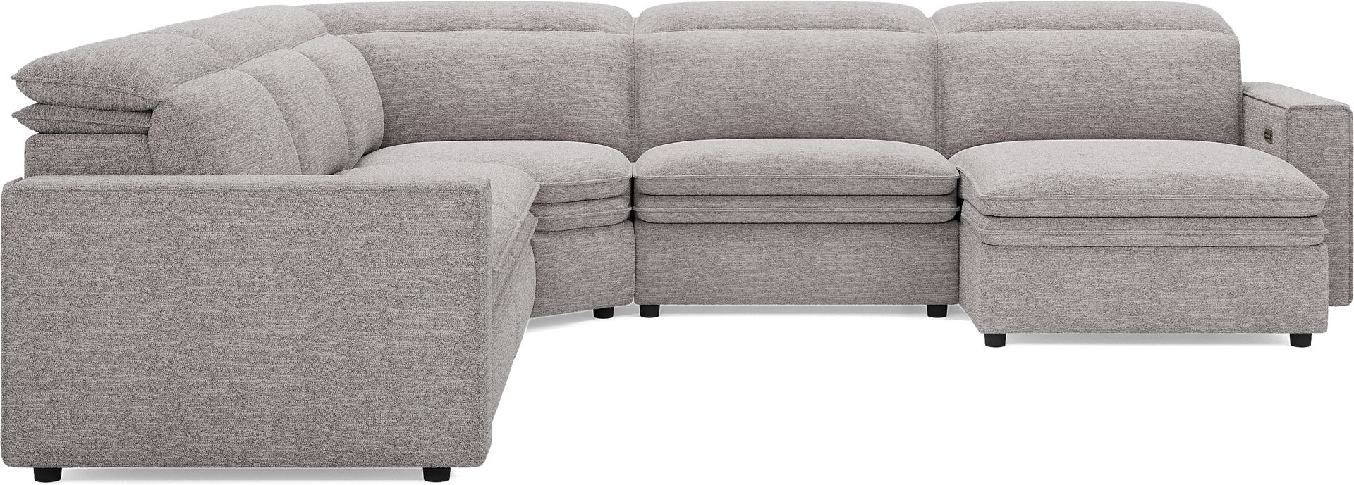 Salvator Street Gray 5 Pc Dual Power Reclining Sectional - Image 2