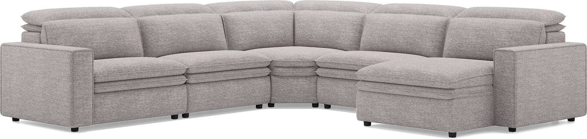 Salvator Street Gray 5 Pc Dual Power Reclining Sectional - Image 3