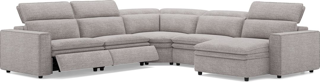 Salvator Street Gray 5 Pc Dual Power Reclining Sectional