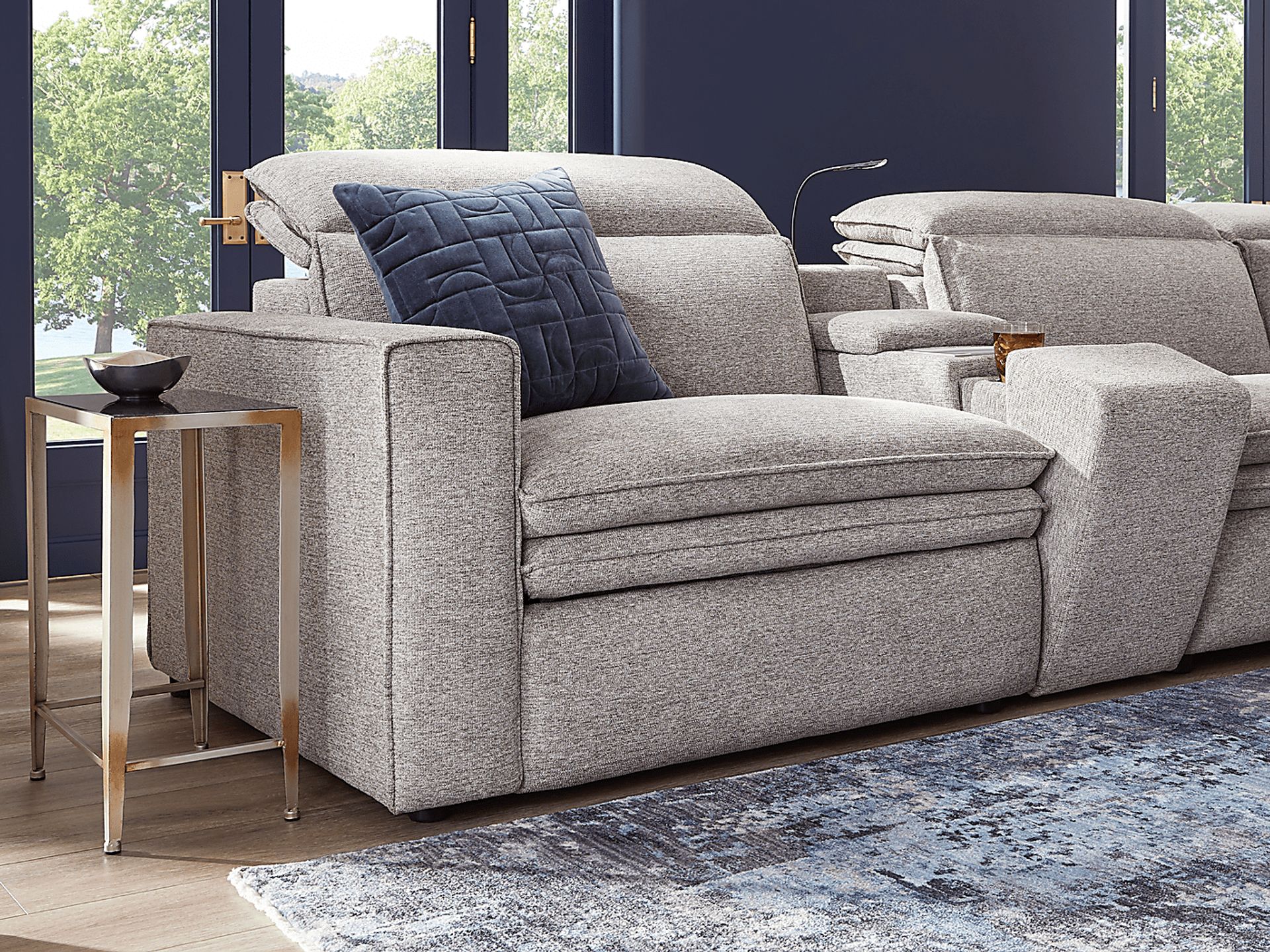 Salvator Street Gray 6 Pc Dual Power Reclining Sectional - Image 4