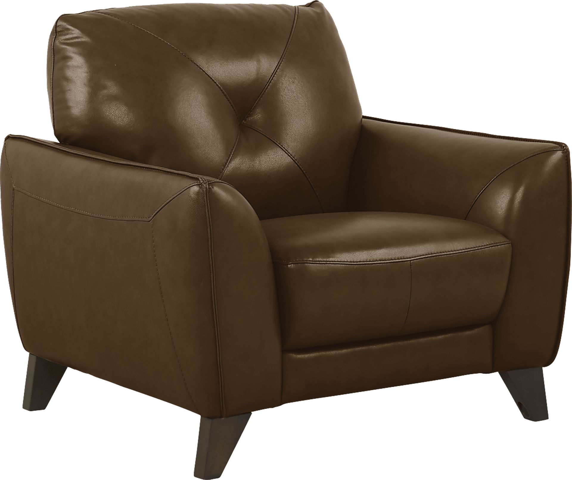 Salviano Brown Leather Chair - Image 1