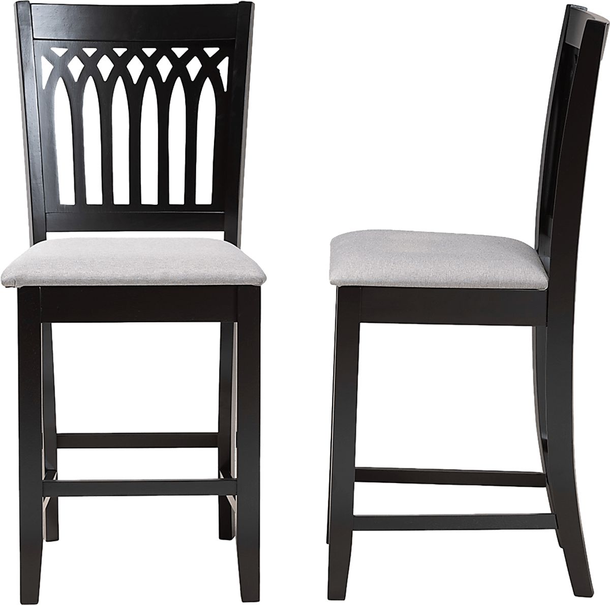 Salzedo Dark Brown Polyester Fabric Counter Stool, Set Of 2 Rooms to Go