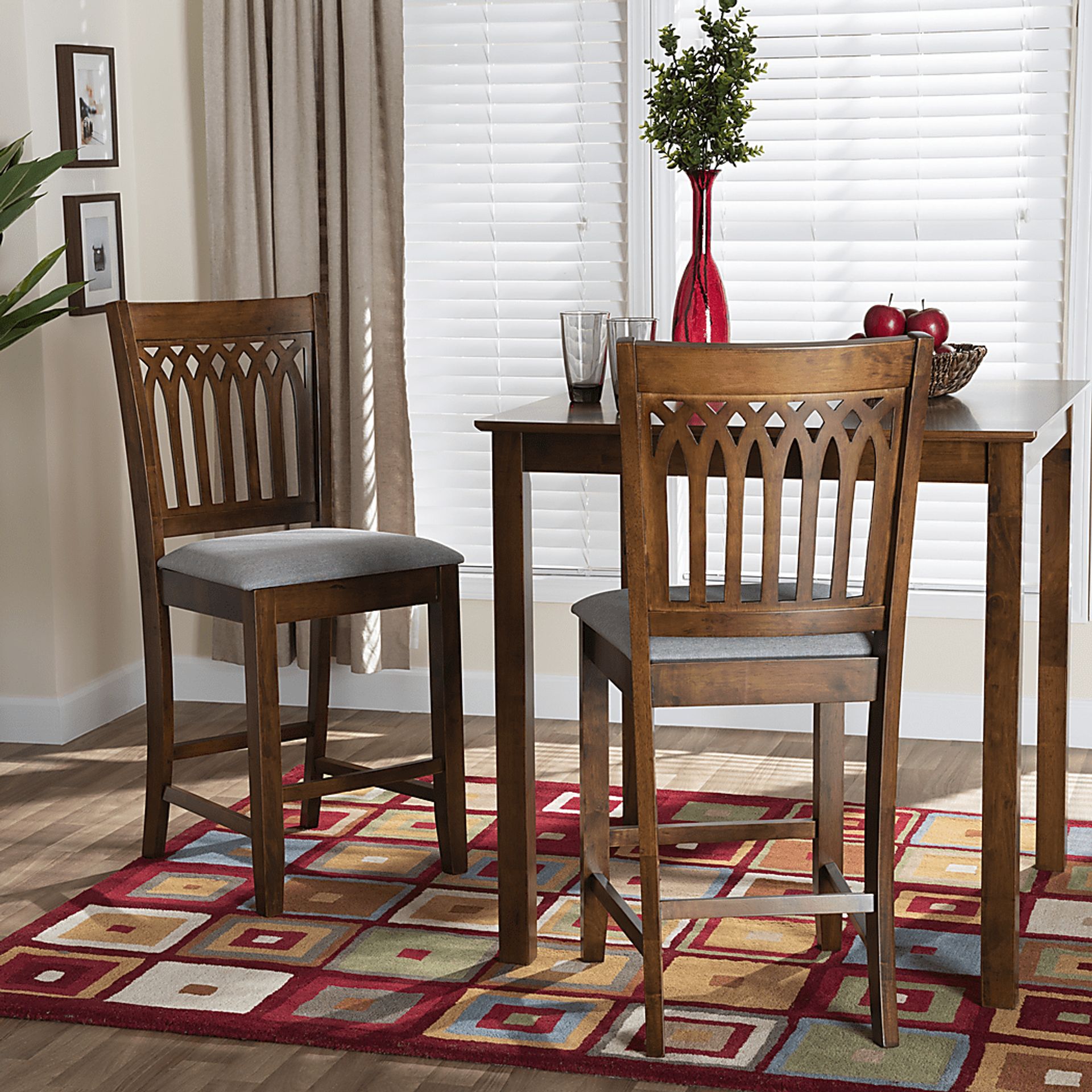 Salzedo Walnut Brown Counter Stool, Set of 2 - Image 2
