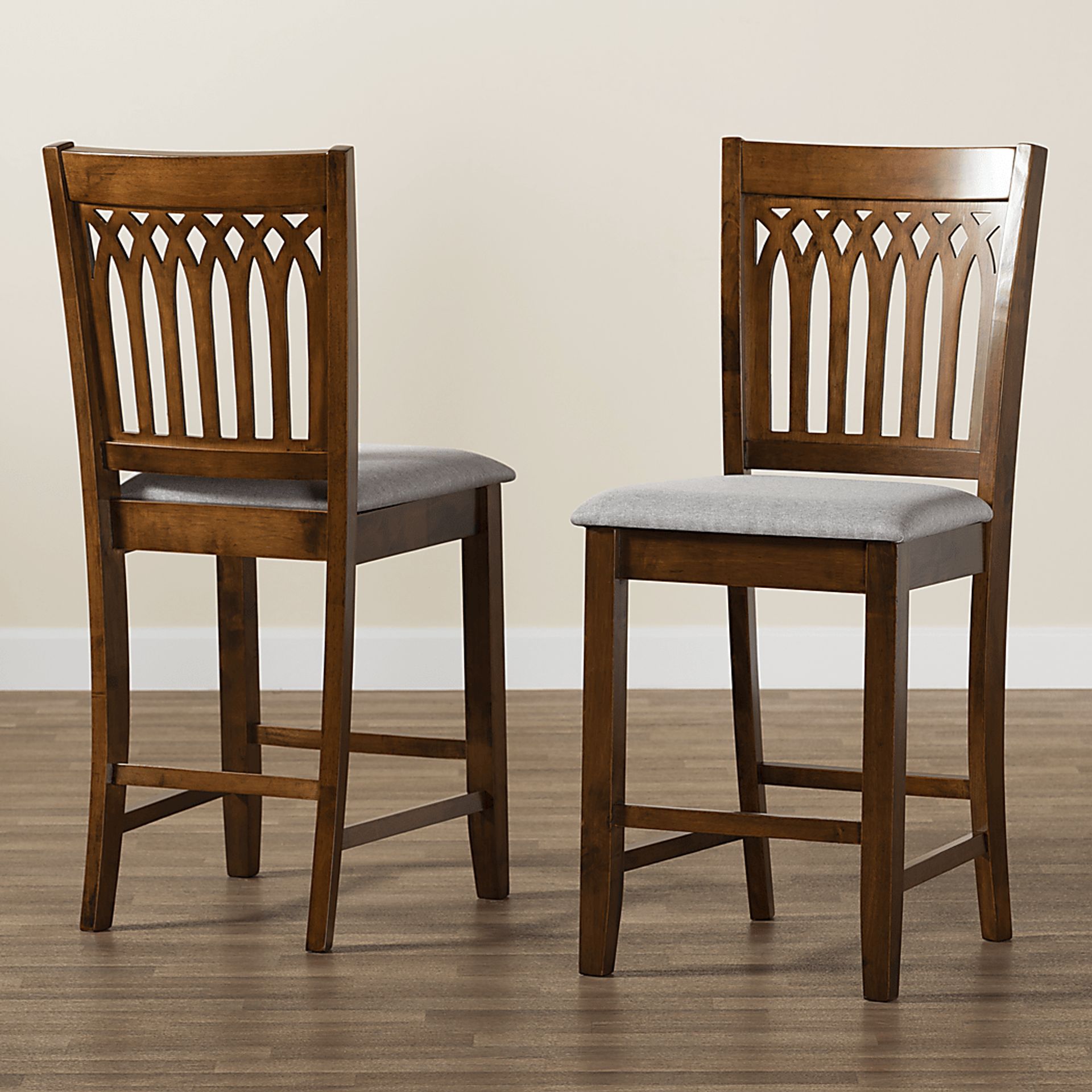 Salzedo Walnut Brown Counter Stool, Set of 2 - Image 3