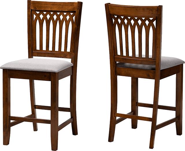 Salzedo Walnut Brown Counter Stool, Set of 2 - Thumbnail - Image 1