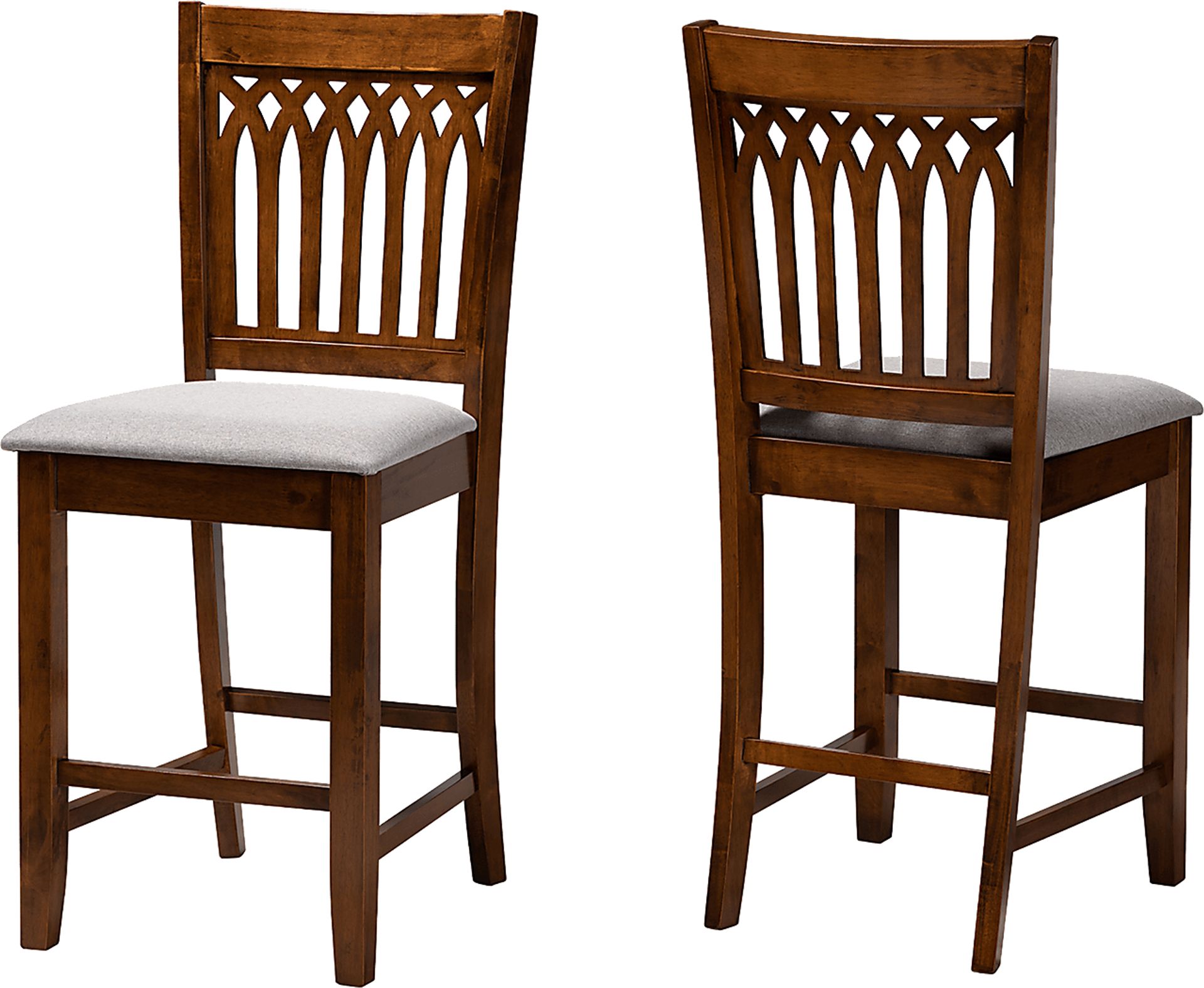 Salzedo Walnut Brown Counter Stool, Set of 2 - Image 1