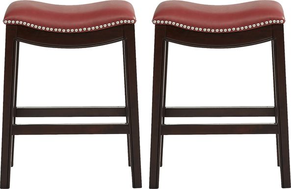 Samford Red Counter Height Stool, Set of 2