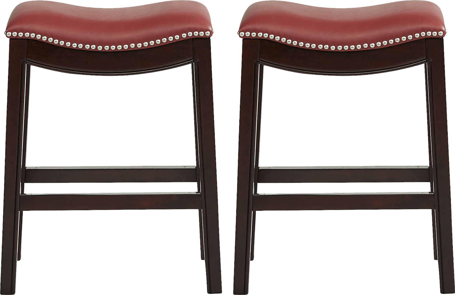 Samford Red Counter Height Stool, Set of 2 - Image 1