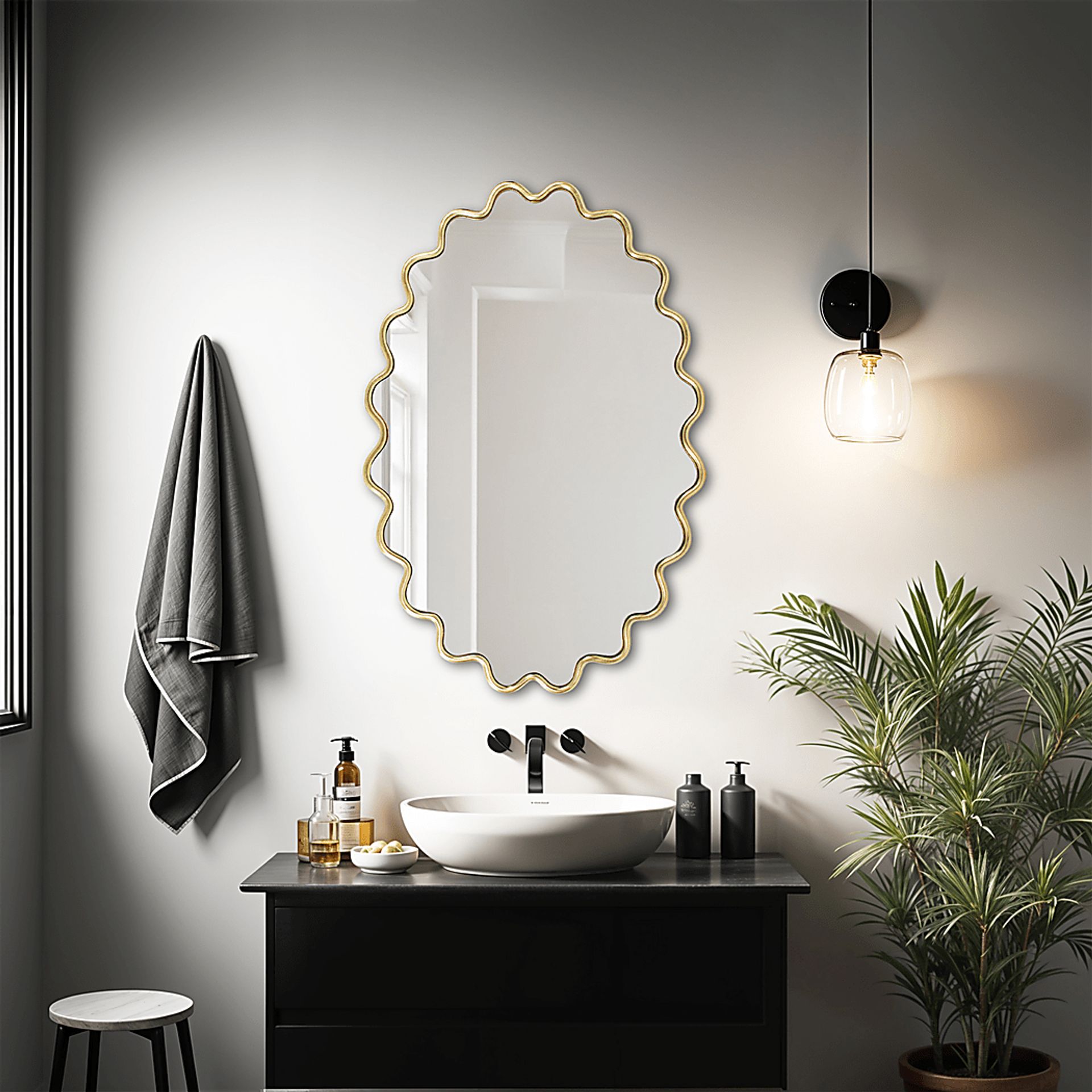 Samiaa Gold Wall Mirror - Image 2