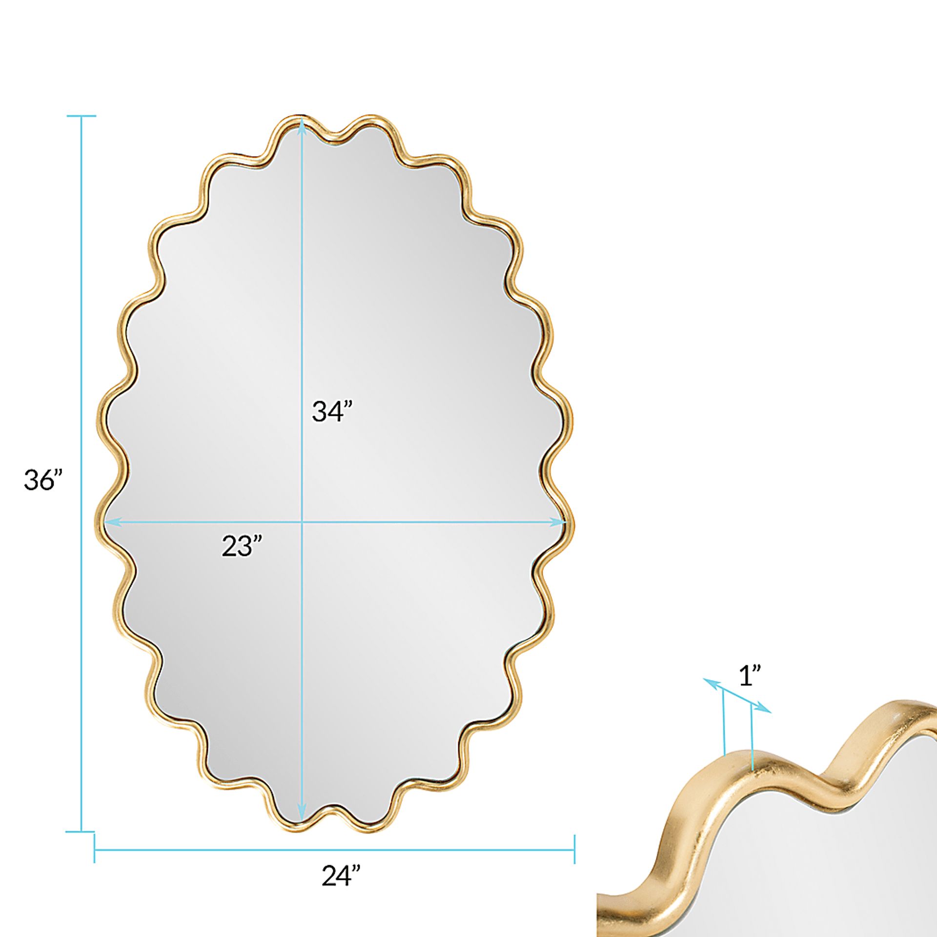 Samiaa Gold Wall Mirror - Image 7