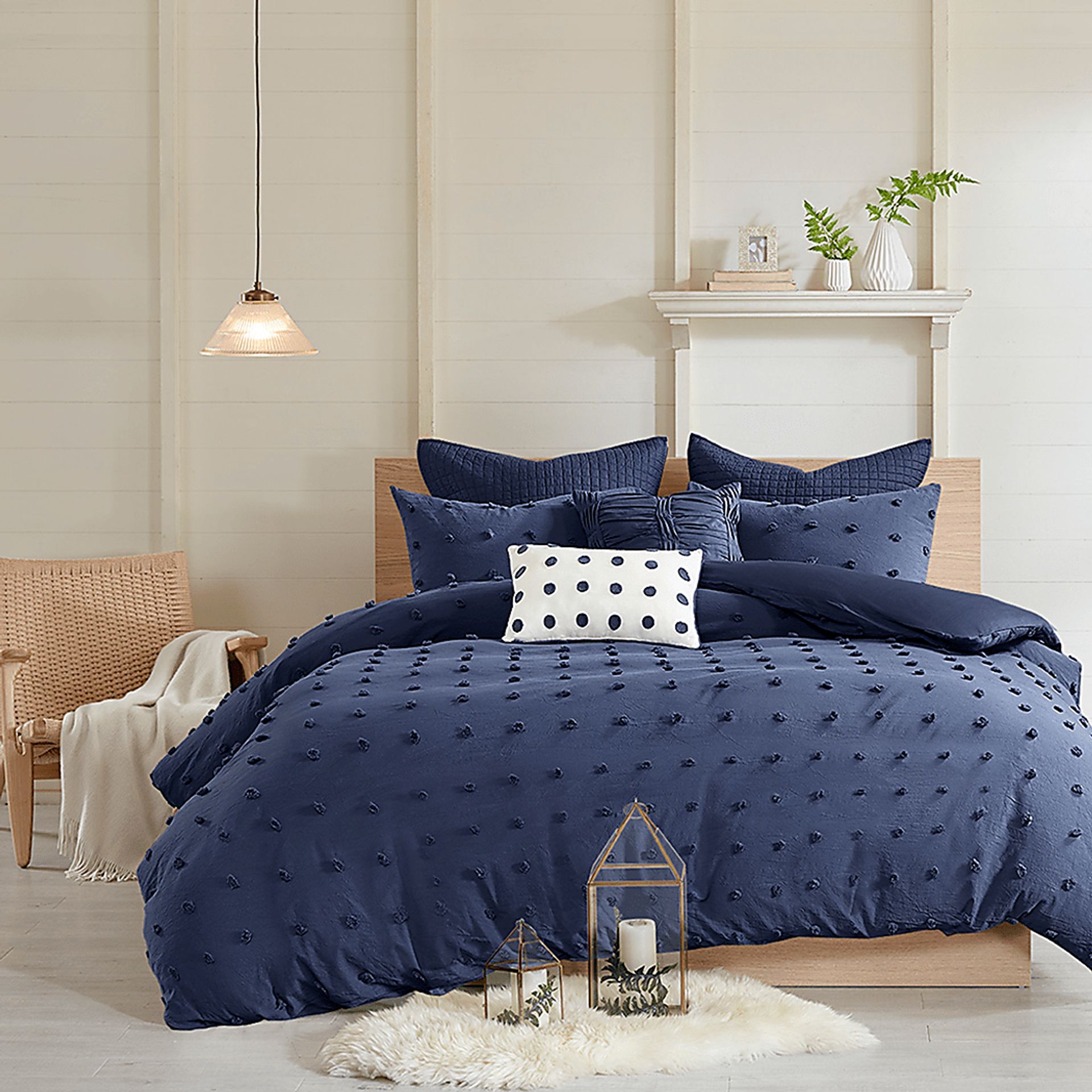 Samorar 7 Pc Blue King/California King Comforter Set - Image 15