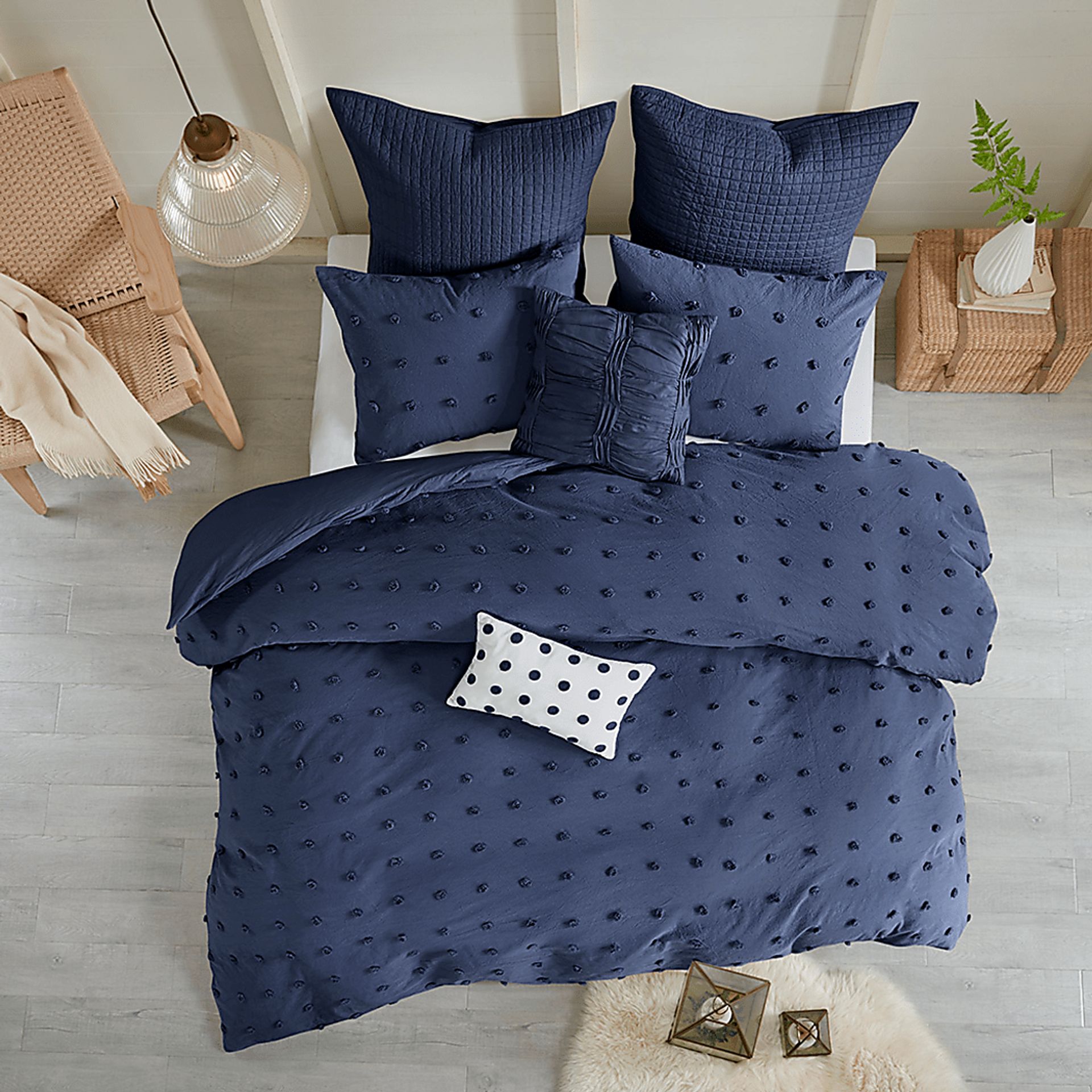 Samorar 7 Pc Blue King/California King Comforter Set - Image 16