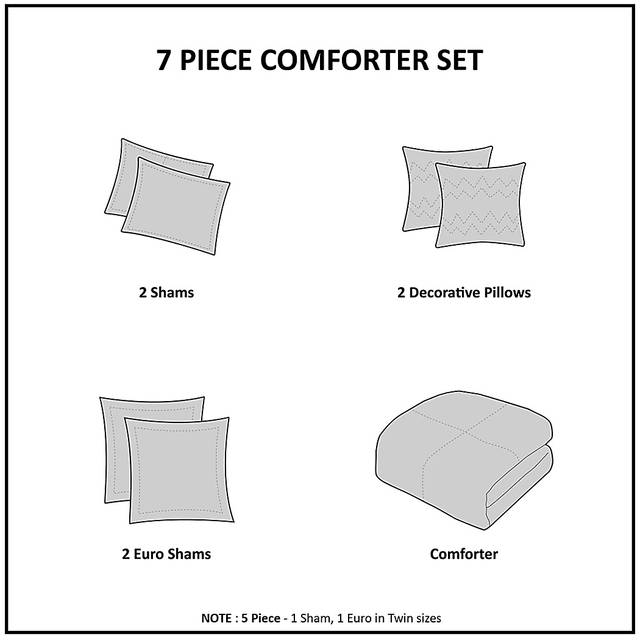 Samorar Blue 7 Pc Full/Queen Comforter Set - Thumbnail - Image 12