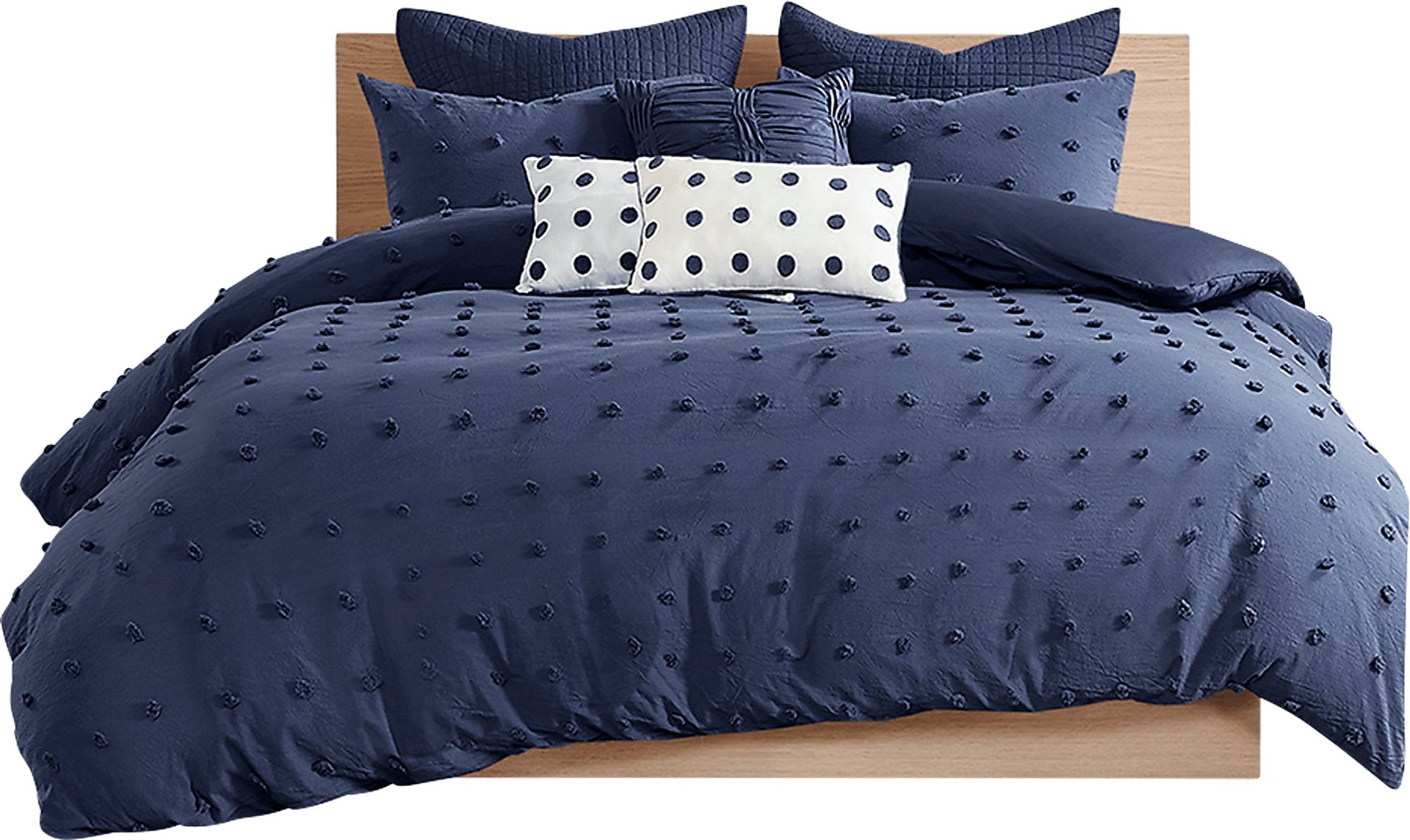 Samorar Blue 7 Pc Full/Queen Comforter Set - Image 2