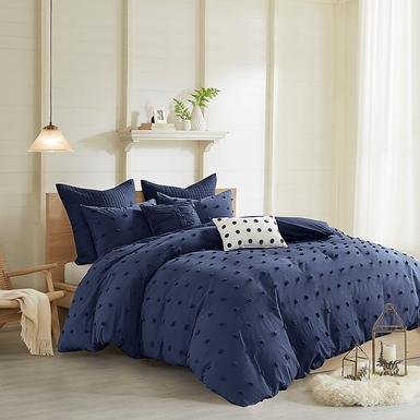 Samorar Blue 7 Pc Full/Queen Comforter Set