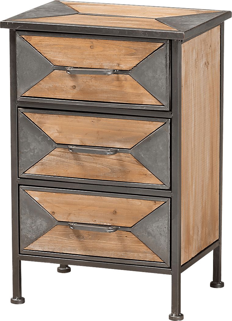 Samover Light Wood Fruitwood Brown 3Drawer Nightstand Rooms to Go