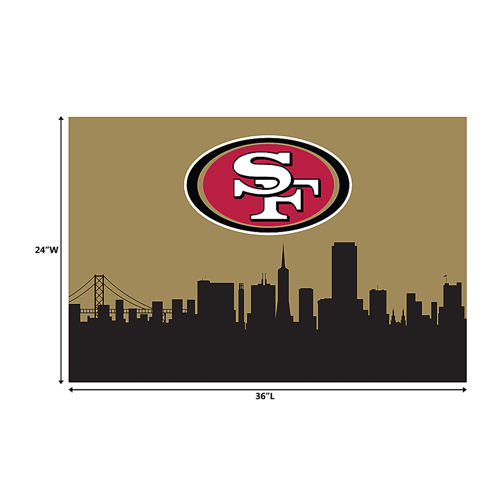 San Francisco 49ers 2' x 3' Machine Washable Rug - Image 3