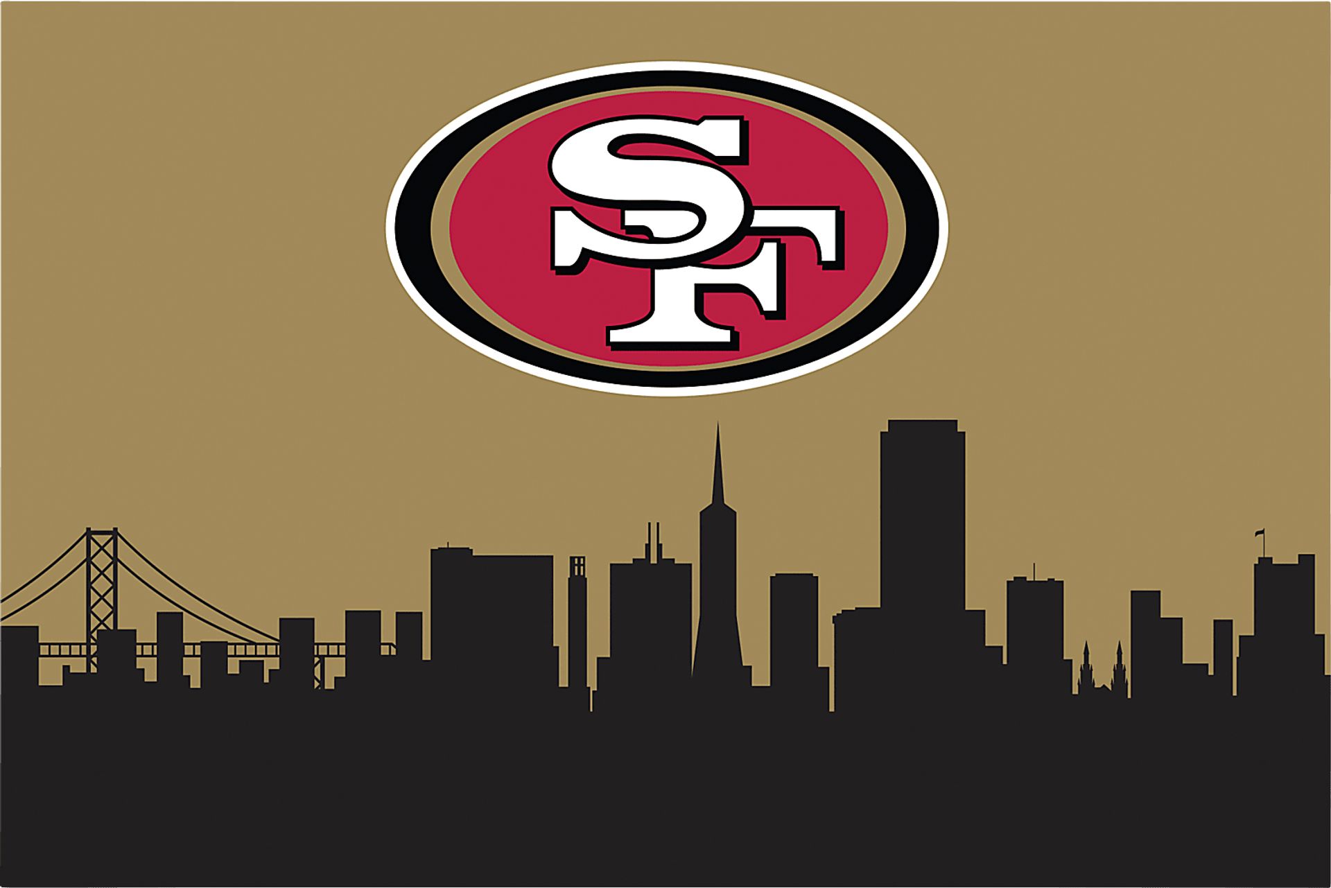 San Francisco 49ers 2' x 3' Machine Washable Rug - Image 1