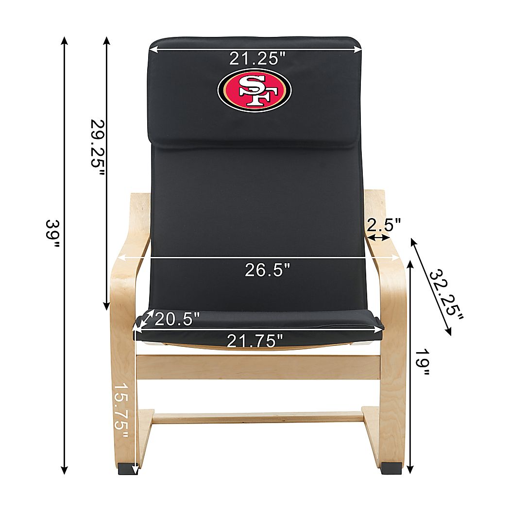 San Francisco 49ers Black Accent Chair - Thumbnail 2