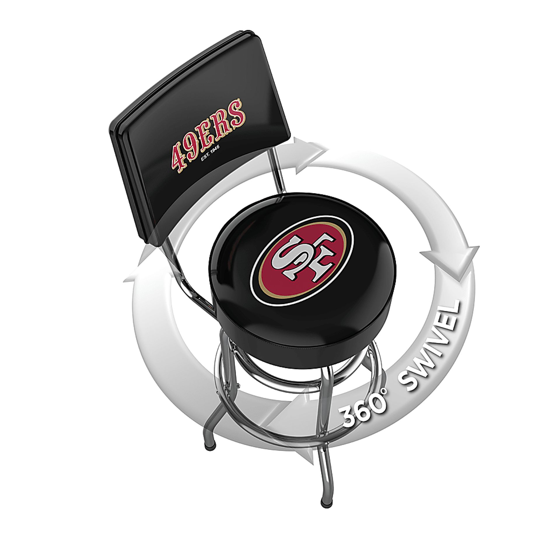 San Francisco 49ers Black Barstool - Image 3