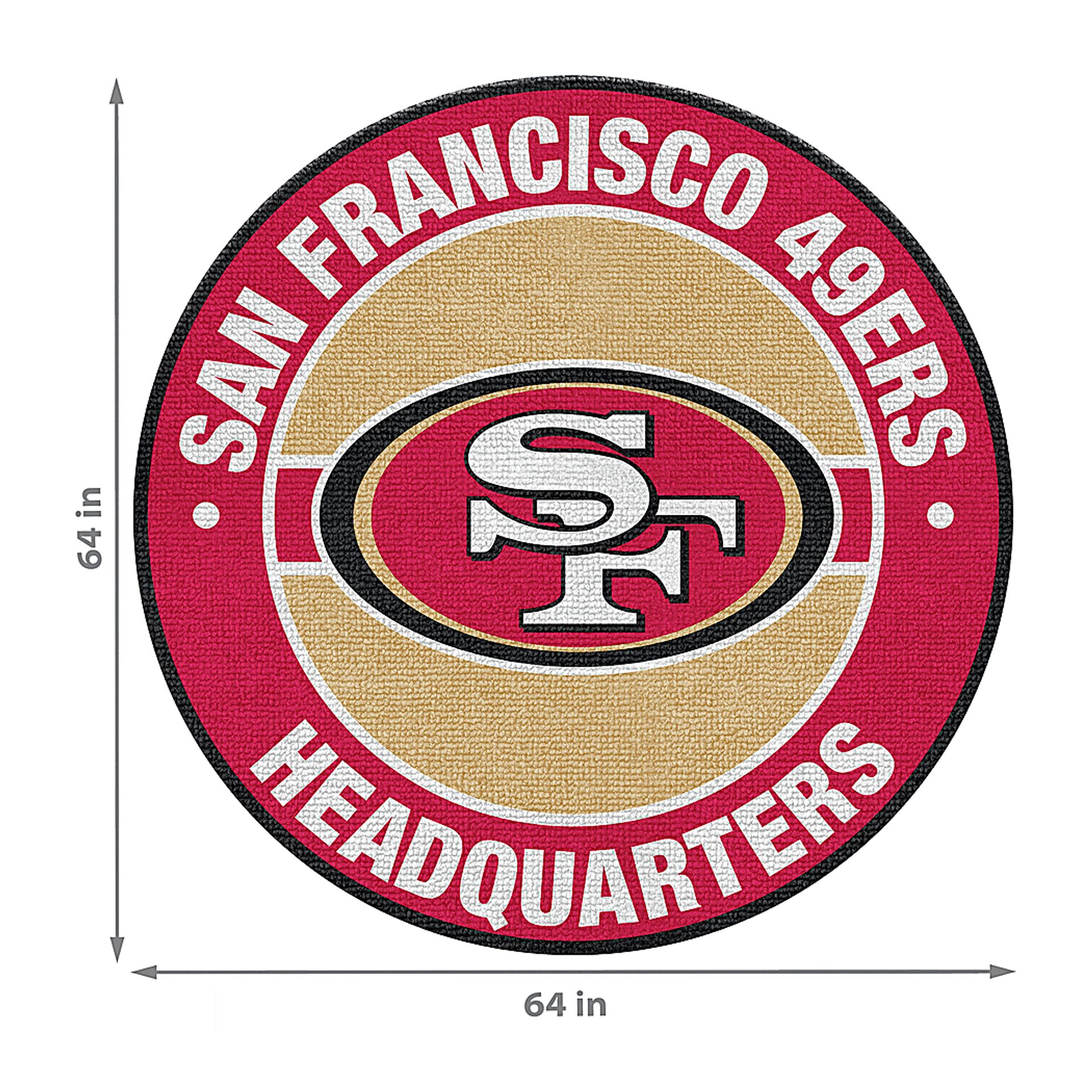 San Francisco 49ers Red 5' Round Headquarters Rug - Image 2