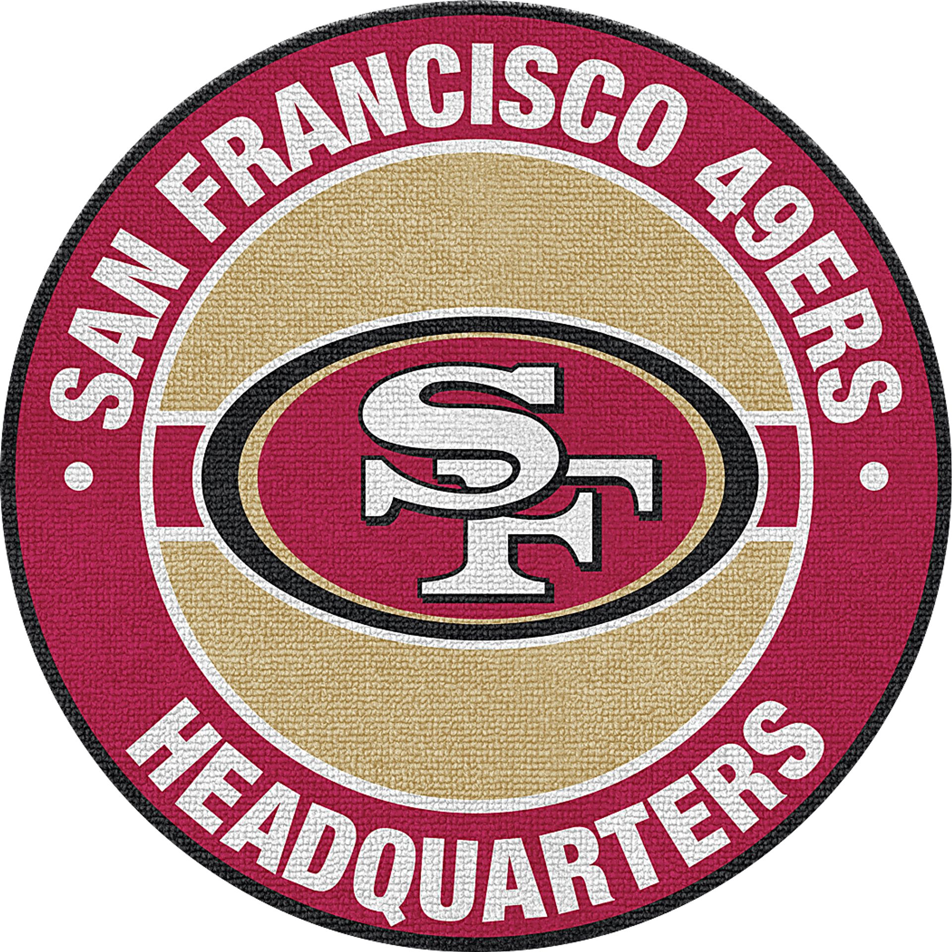 San Francisco 49ers Red 5' Round Headquarters Rug - Image 1