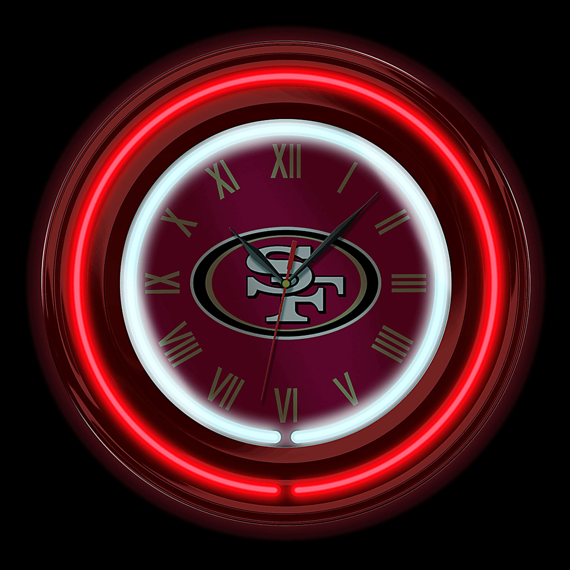 San Francisco 49ers Red Neon Wall Clock - Image 3