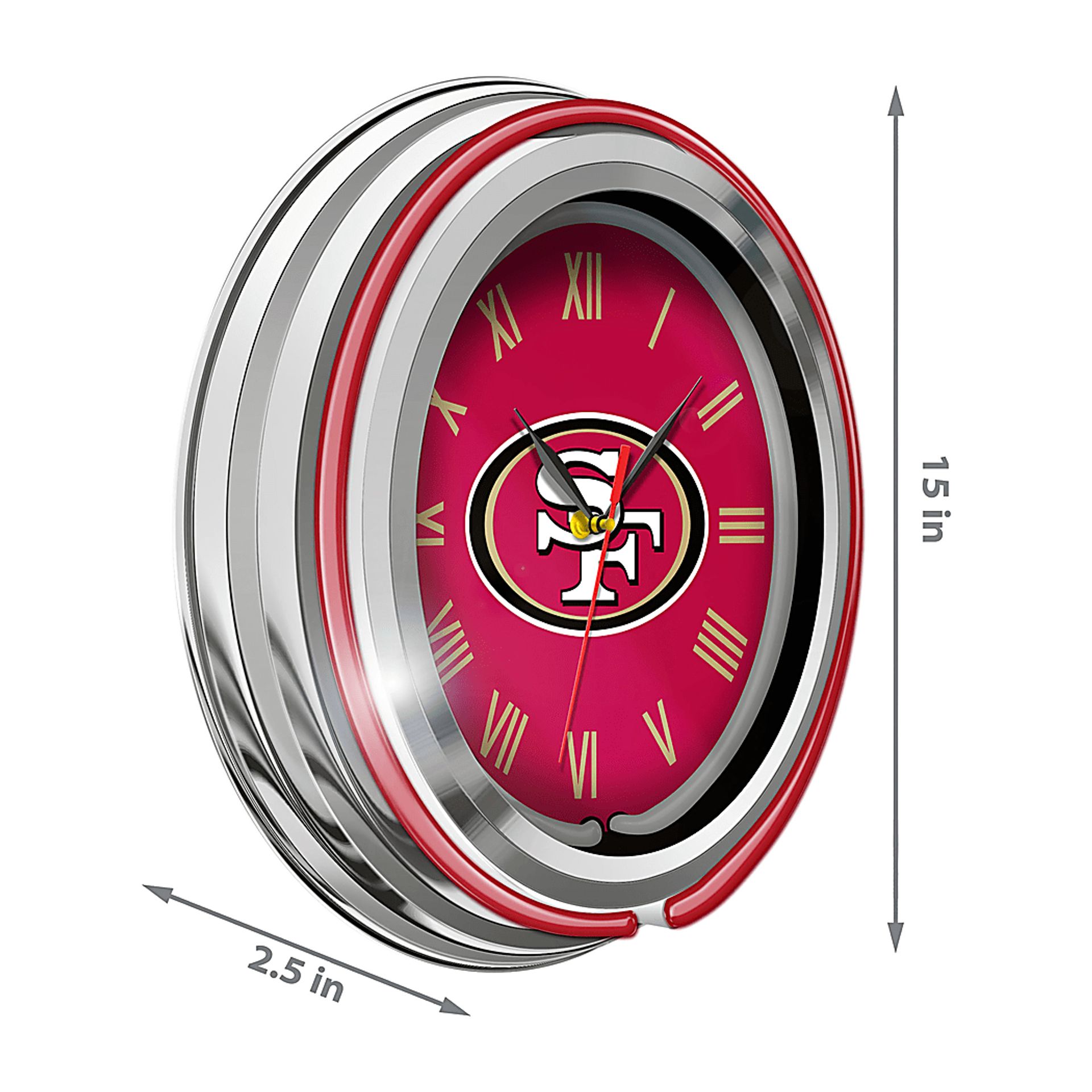 San Francisco 49ers Red Neon Wall Clock - Image 4