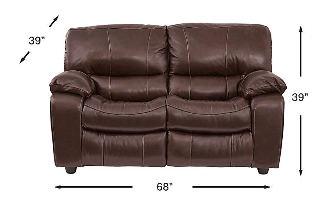 San Gabriel Leather Stationary Loveseat