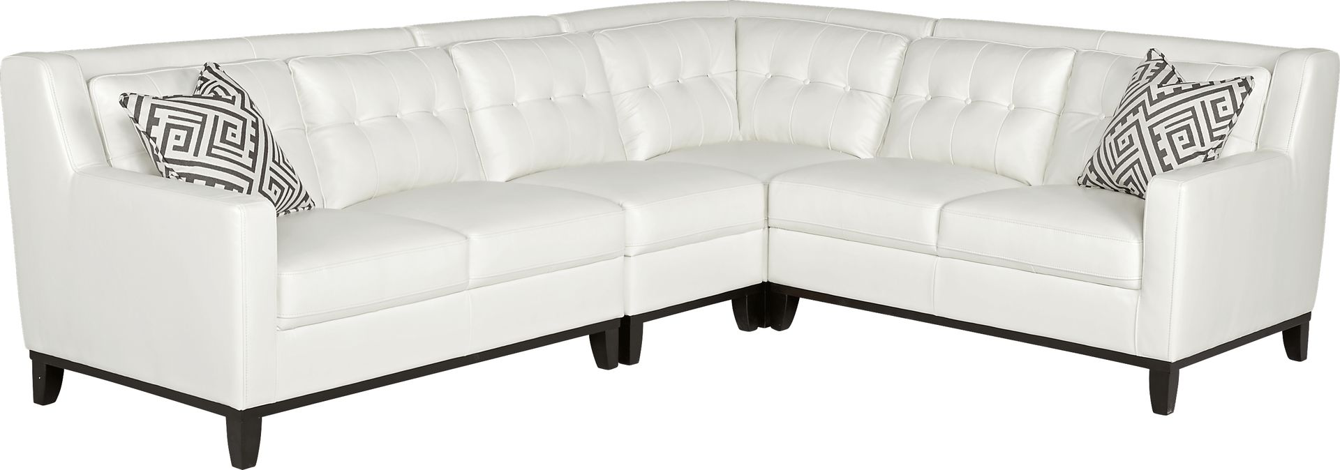 San Giovanni White 4 Pc Leather Sectional - Image 1