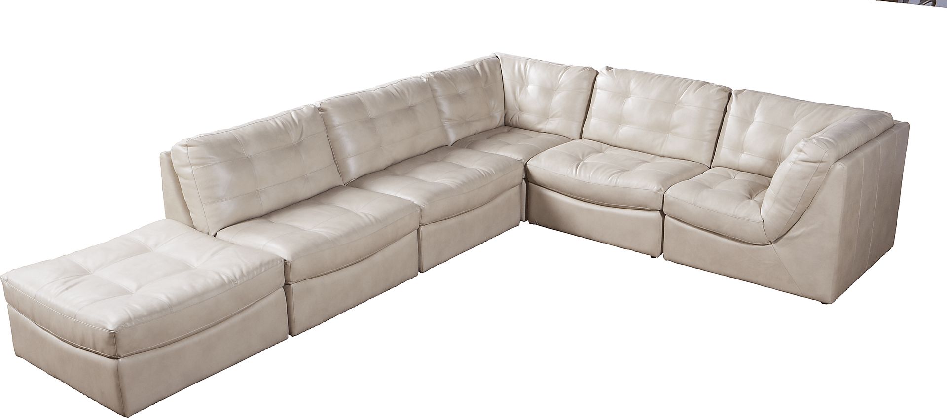 San Lucas Blended Leather 6 Pc Sectional - Image 1