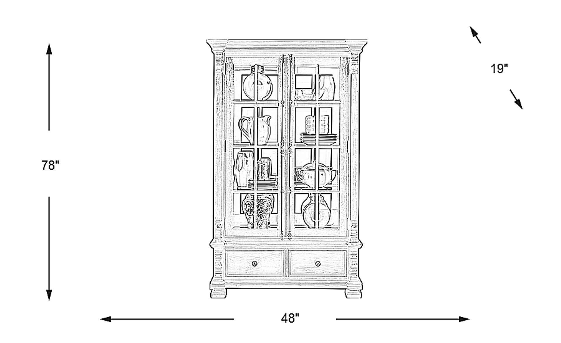 Dimension Image. Please refer to the Dimension Tab on this page for dimension details.