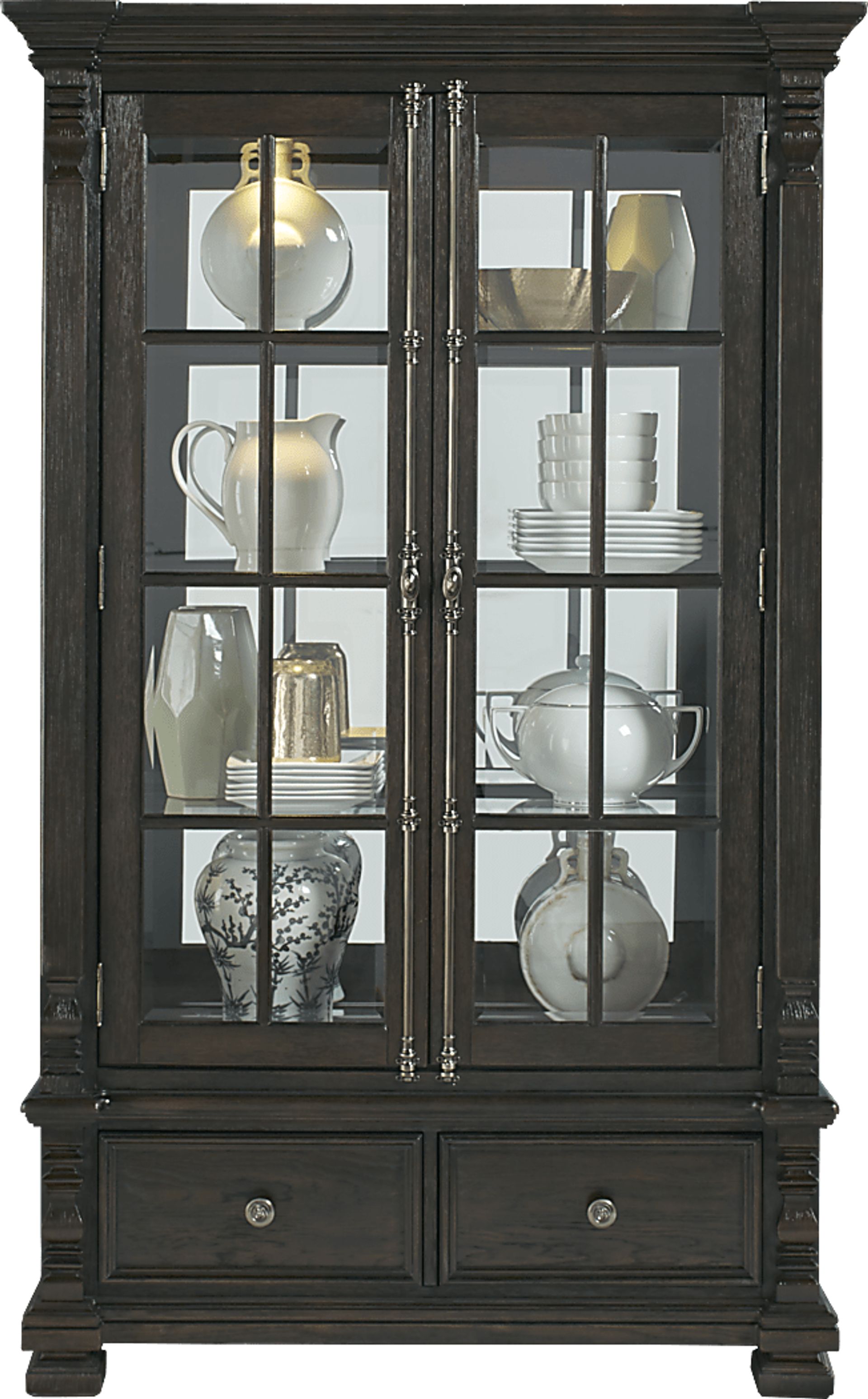 San Luis Oak 2 Pc China Cabinet - Image 1