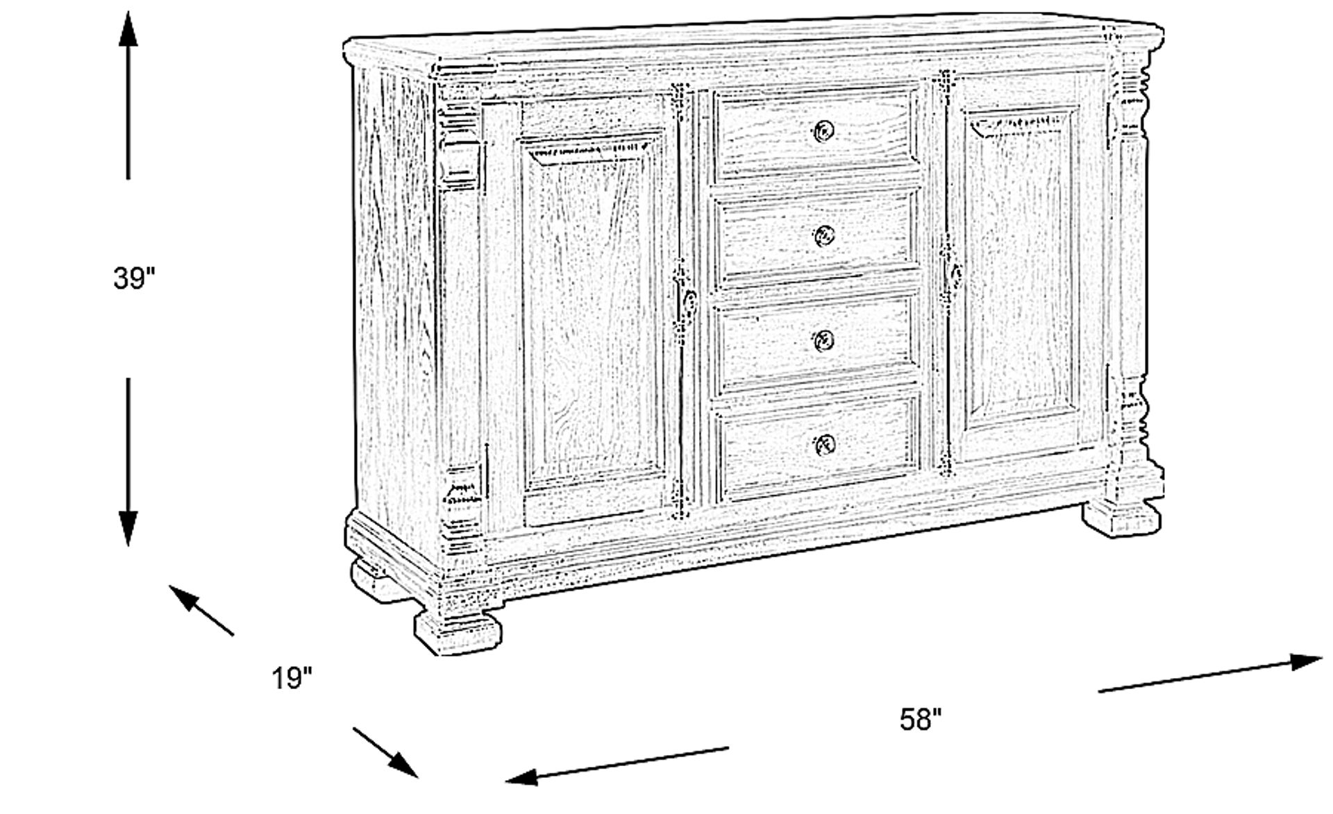Dimension Image. Please refer to the Dimension Tab on this page for dimension details.