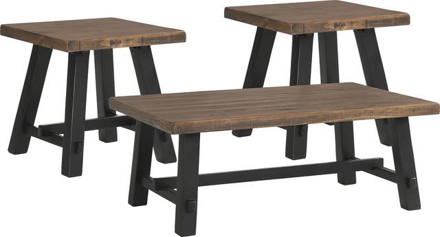 San Mateo Brown 3 Pc Table Set - Thumbnail - Image 1