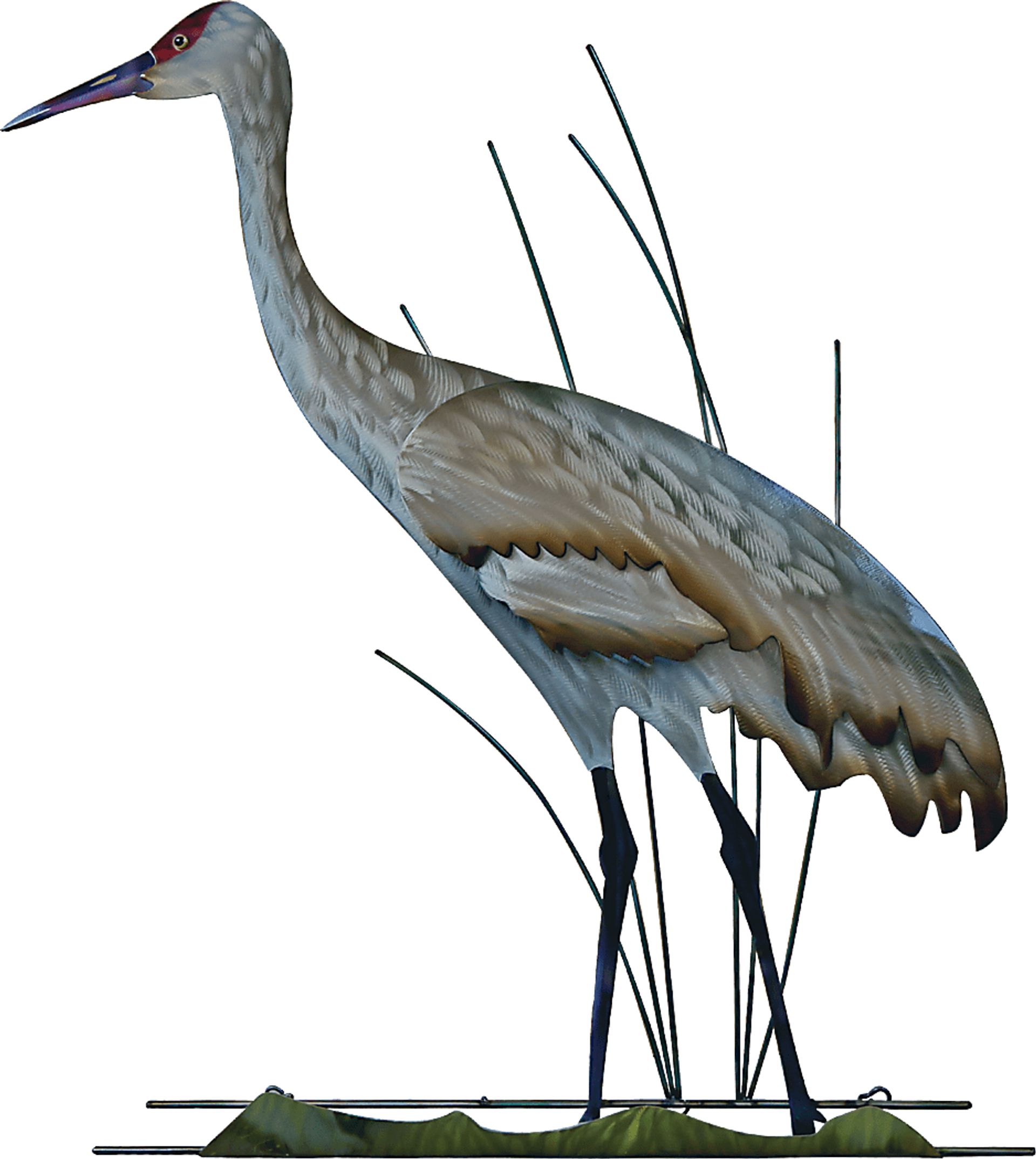 Sand Hill Silver Crane Indoor/Outdoor Wall Art - Image 1