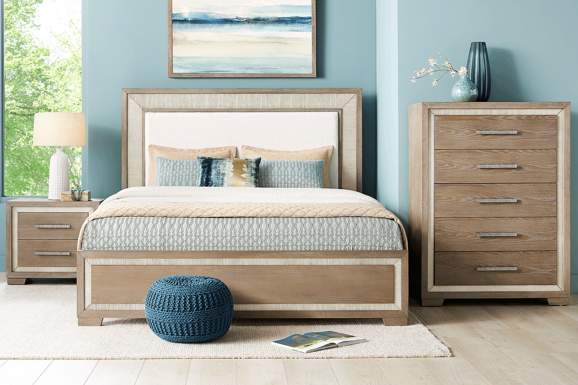 Sand Key Sandstone 5 Pc Queen Upholstered Bedroom - Image 1