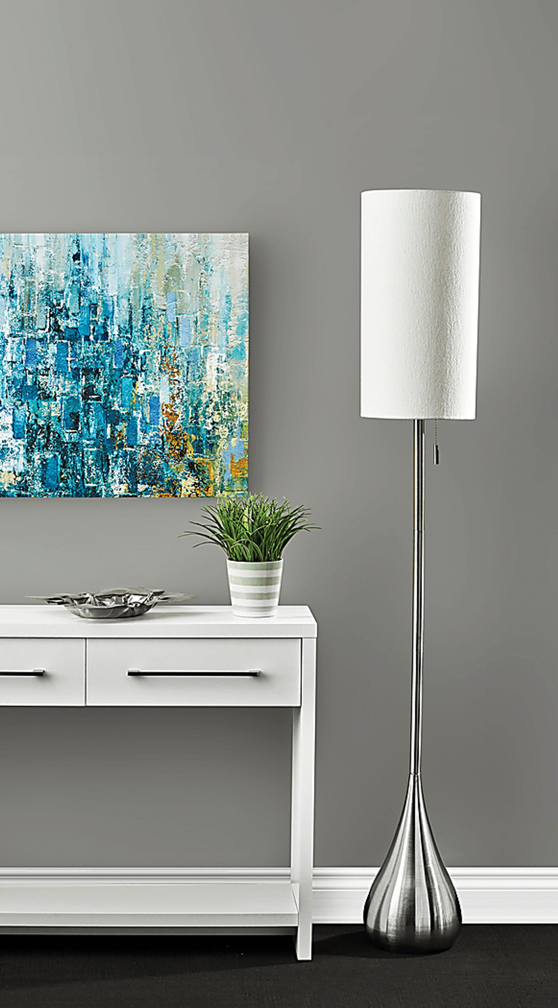 Sanda Silver Floor Lamp - Image 3