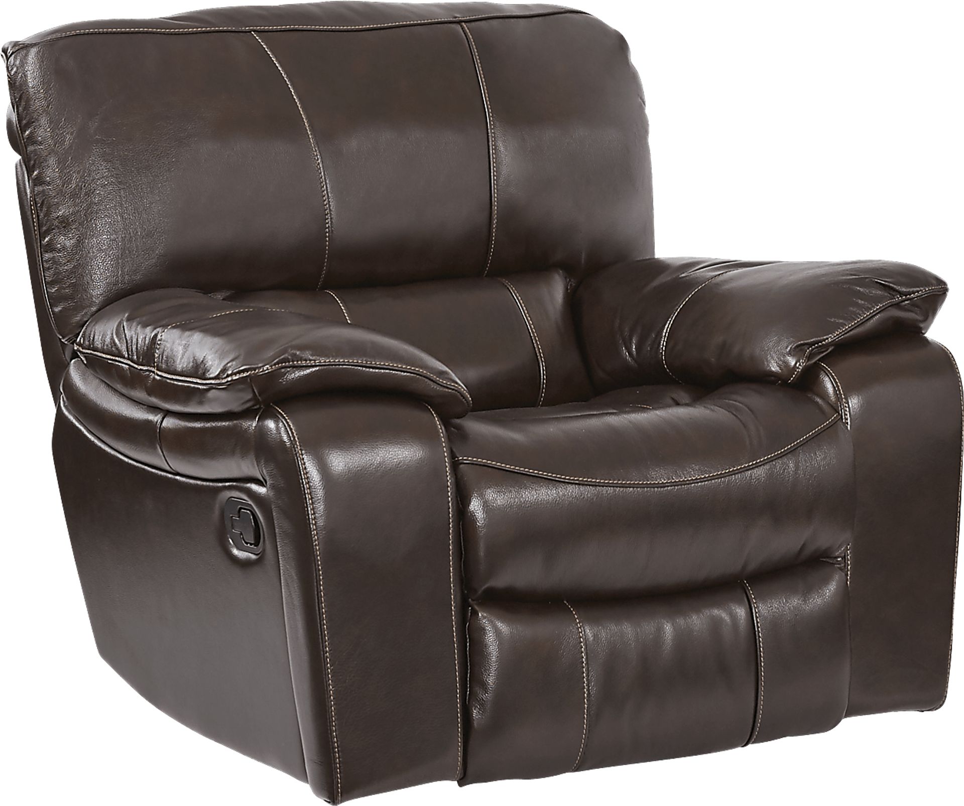 Sanderson Walnut Leather Glider Recliner - Image 1
