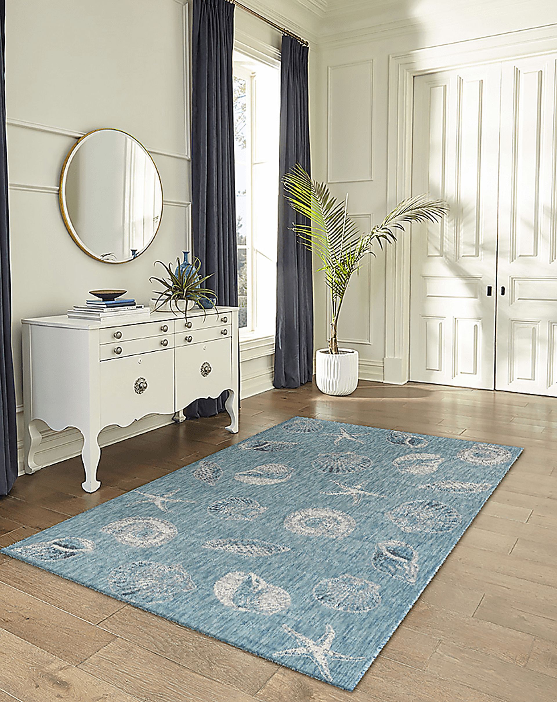 Sandfoot Point Aqua 6'8 x 9'4 Indoor/Outdoor Rug - Image 2