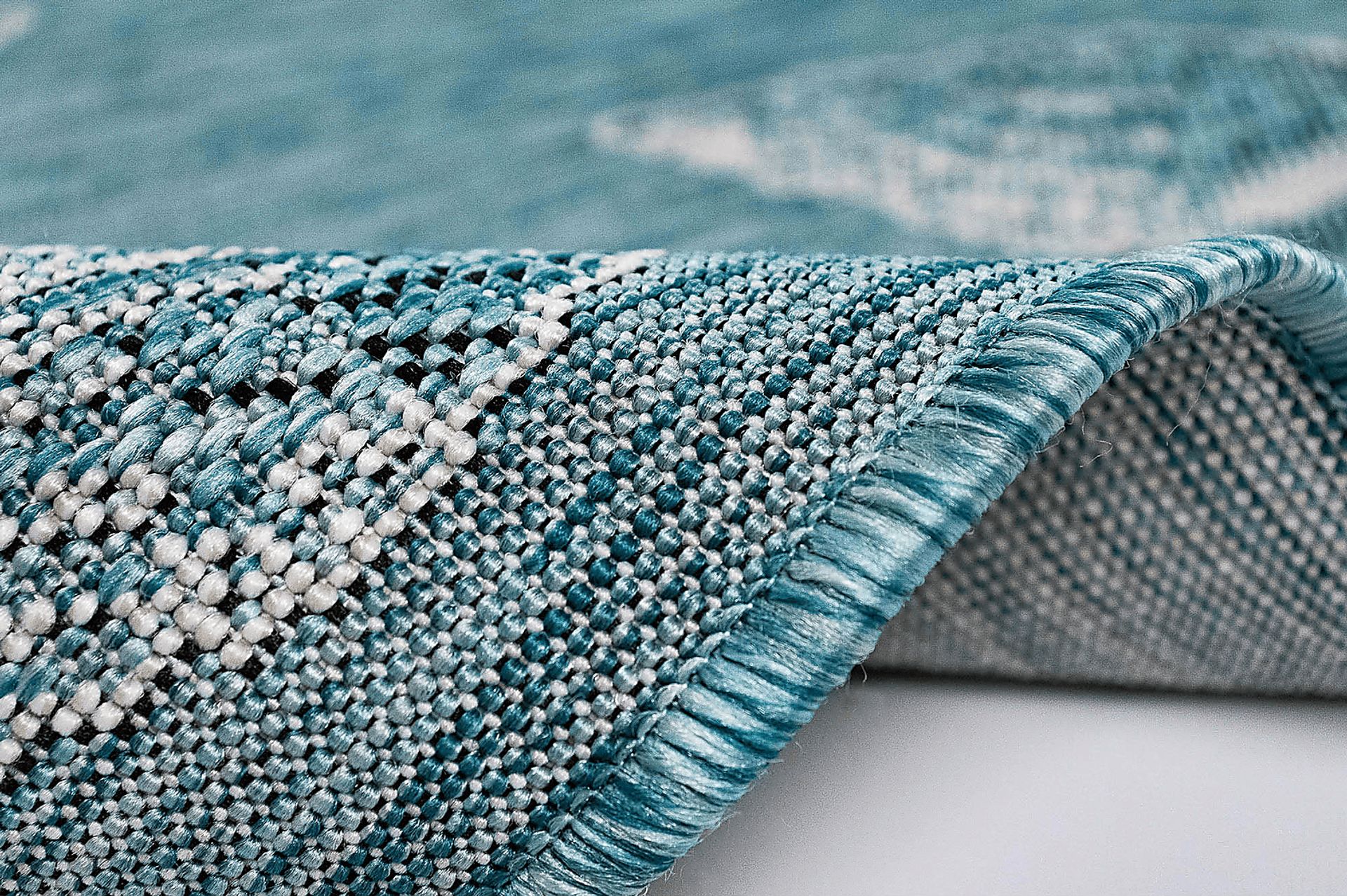 Sandfoot Point Aqua 6'8 x 9'4 Indoor/Outdoor Rug - Image 3