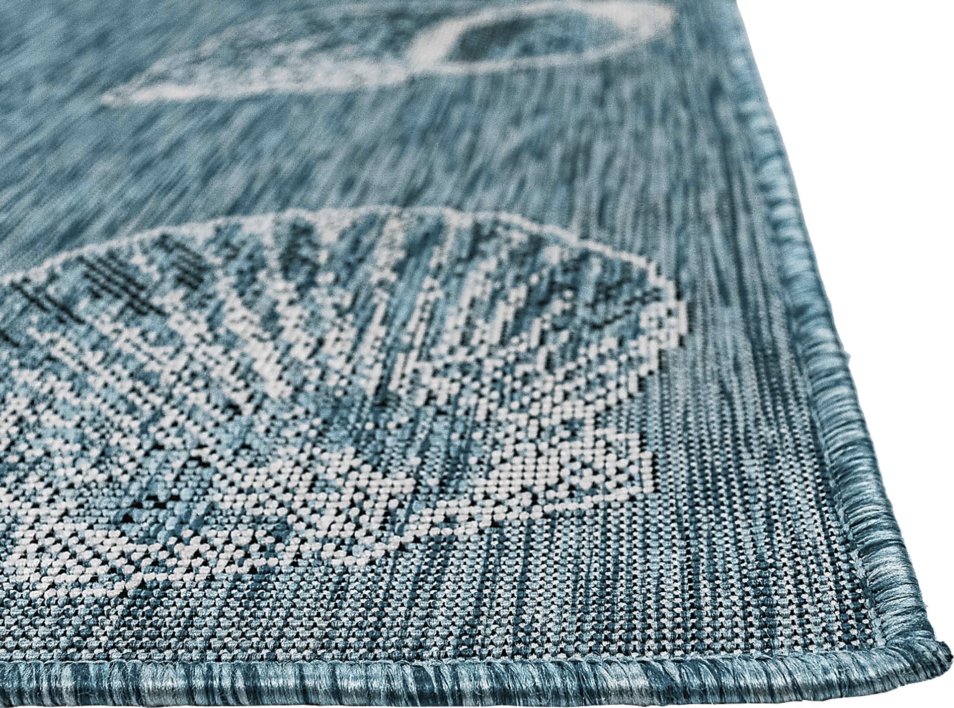 Sandfoot Point Aqua 6'8 x 9'4 Indoor/Outdoor Rug - Image 4