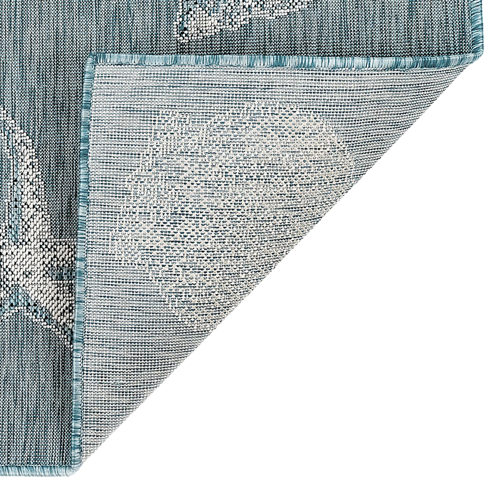 Sandfoot Point Aqua 6'8 x 9'4 Indoor/Outdoor Rug - Image 6