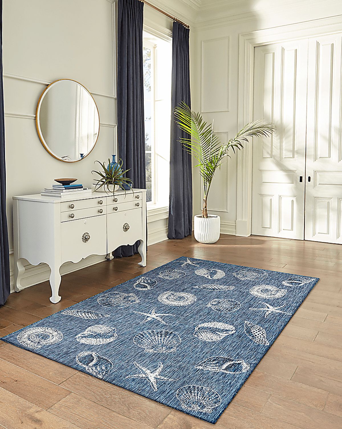 Sandfoot Point Navy Blue Outdoor Rugs | Rooms to Go