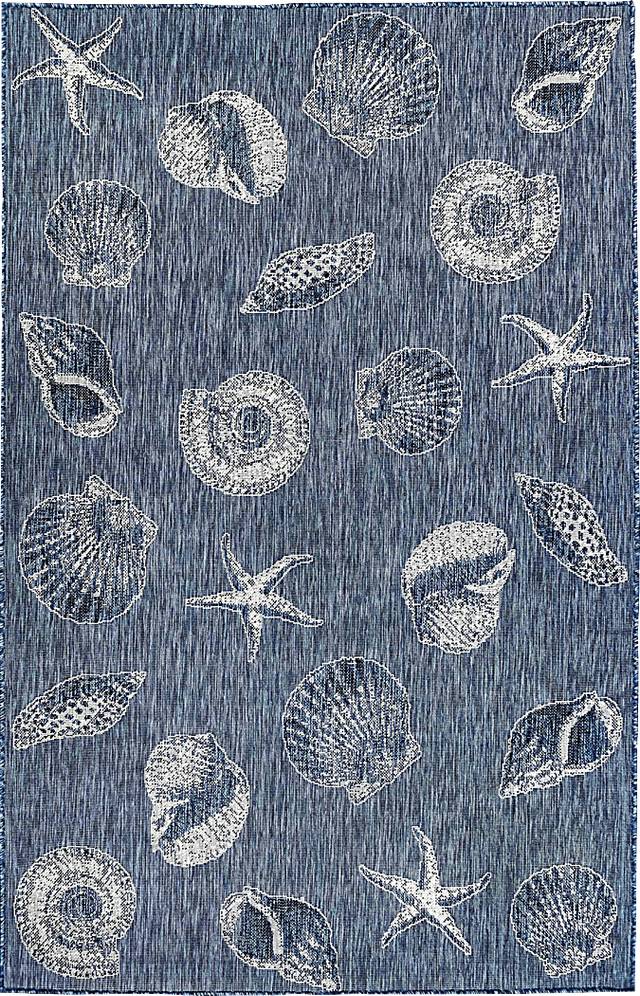 Sandfoot Point Navy 7'10 x 9'10 Indoor/Outdoor Rug - Thumbnail - Image 1