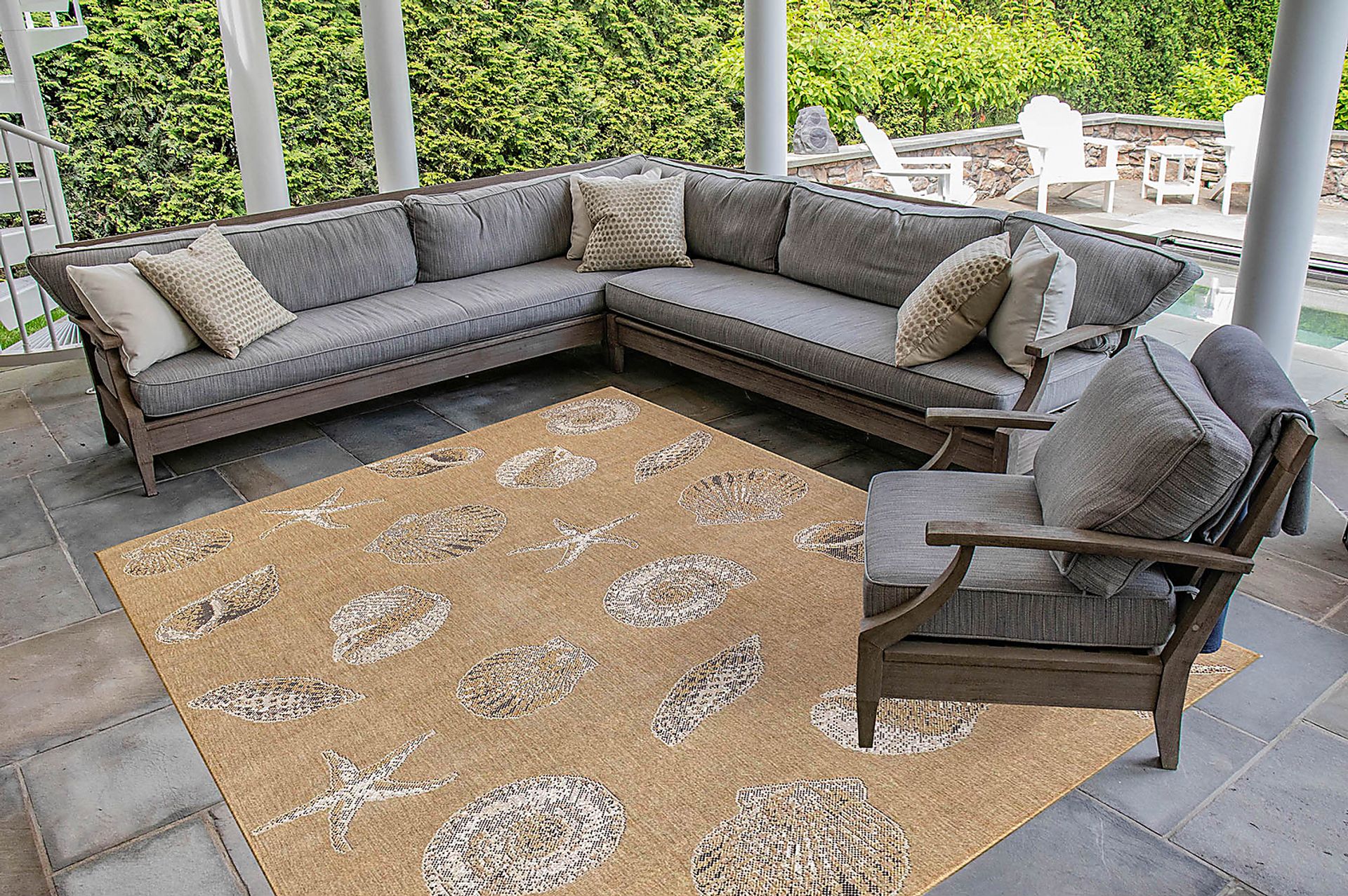 Sandfoot Point Sand 6'8 x 9'4 Indoor/Outdoor Rug - Image 3