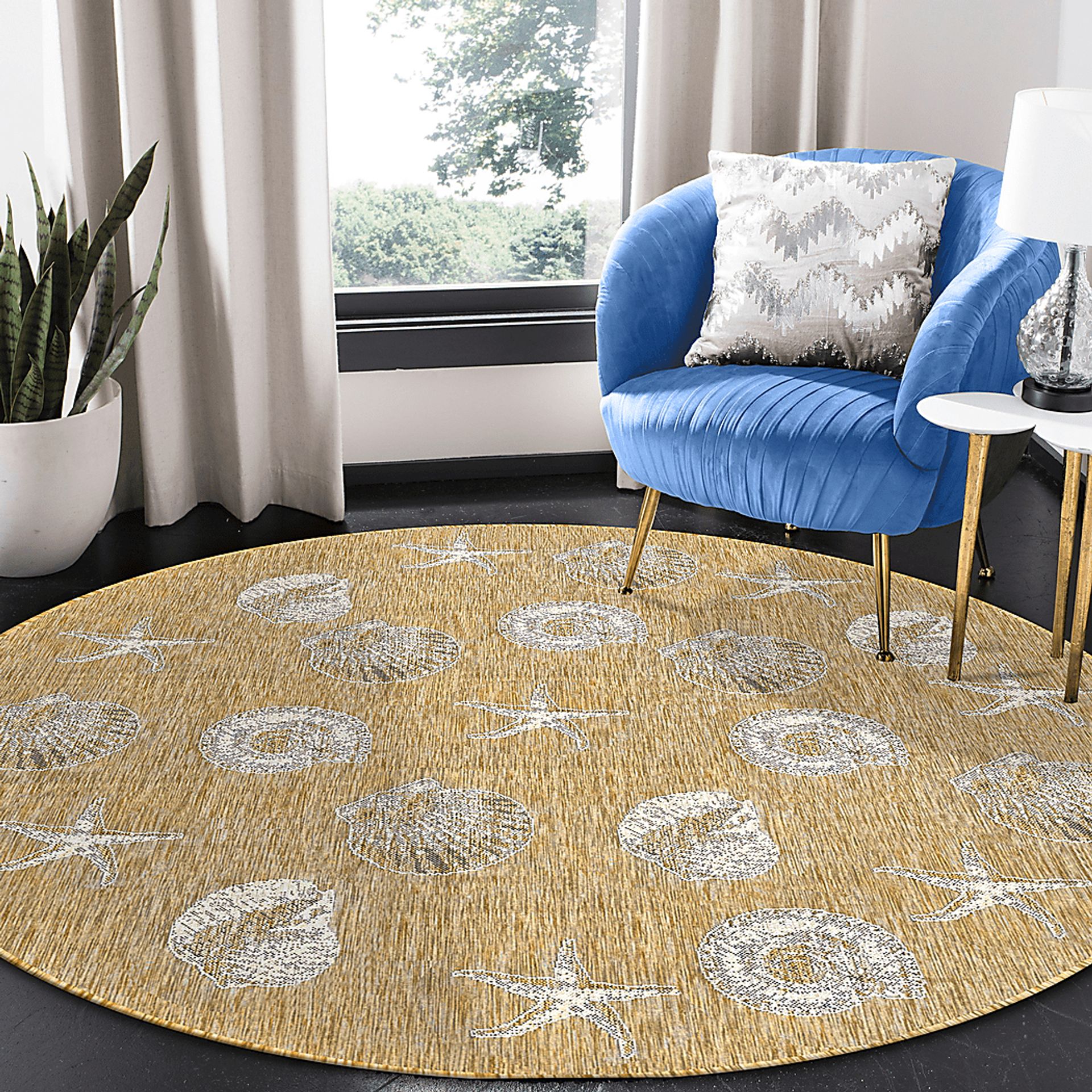 Sandfoot Point Sand 7'10 Round Indoor/Outdoor Rug - Image 2